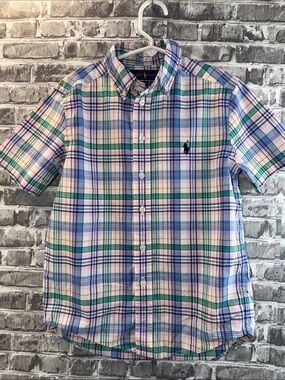 Ralph Lauren Multicolor Plaid Short-Sleeve Button-Down Shirt